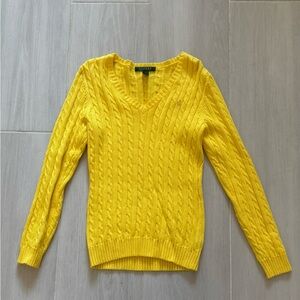 Ralph Lauren Bright Yellow V-Neck Sweater